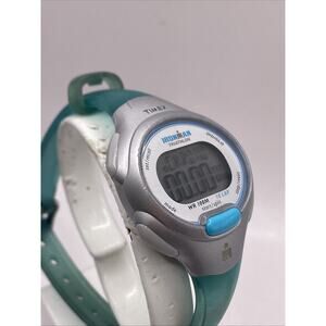 Timex Ironman Triathlon Womens Blue Digital Sports Watch Works New Battery